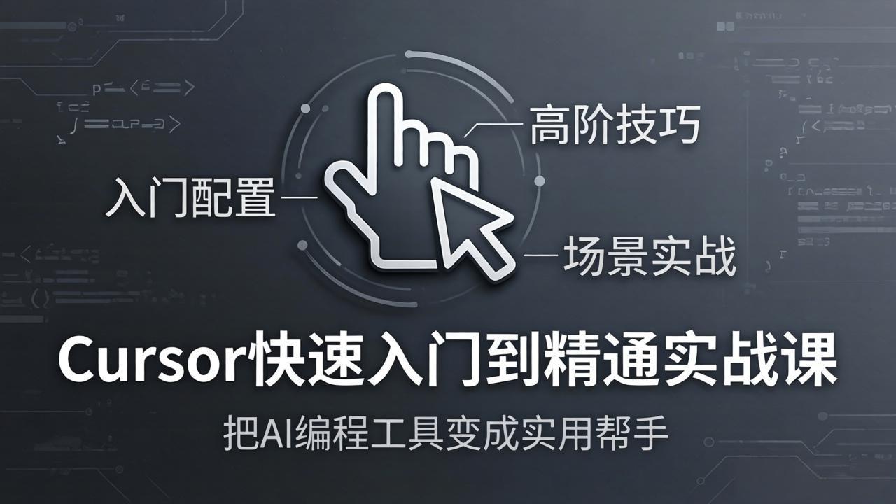 Cursor快速入门到精通实战课：入门配置+高阶技巧+场景实战，把AI编程工具变成实用帮手-迦哆网创社