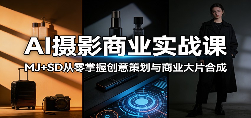 AI摄影商业实战课：MJ+SD从零掌握创意策划与商业大片合成-迦哆网创社