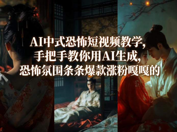 AI中式恐怖短视频教学，手把手教你用AI生成，恐怖氛围条条爆款涨粉嘎嘎的-迦哆网创社