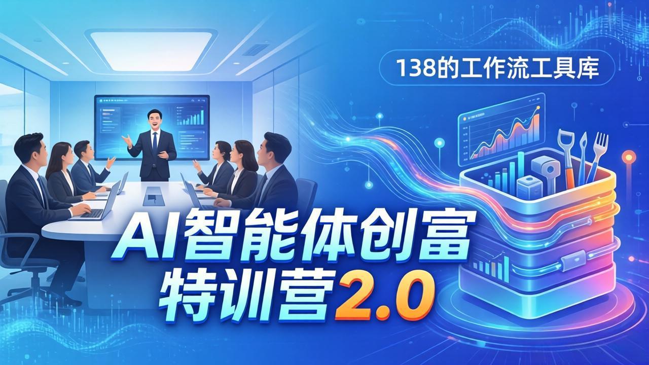 AI智能体创富训练营2.0：3天闭门直播+视频课+工具库，从0到1搭建智能体附138个工作流-迦哆网创社