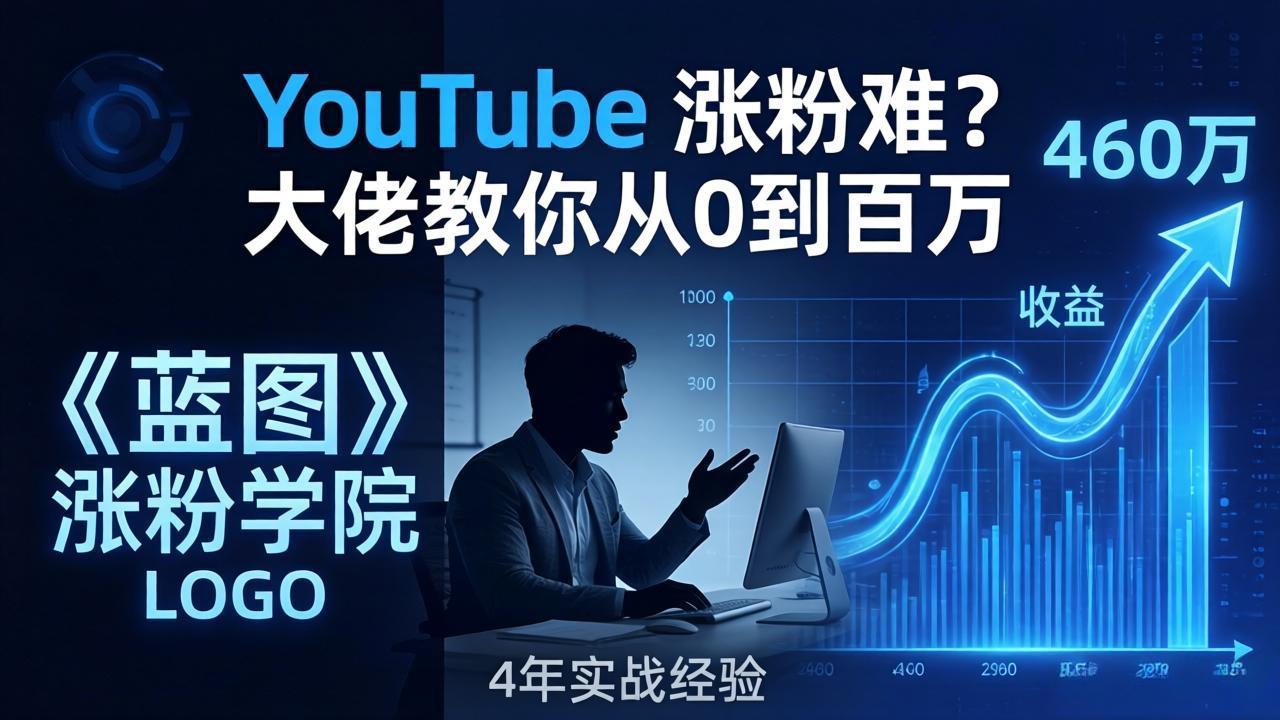 YouTube 涨粉难？《蓝图涨粉学院》：4 年赚 460 万的大佬教策略，从0到百万有路径！-迦哆网创社