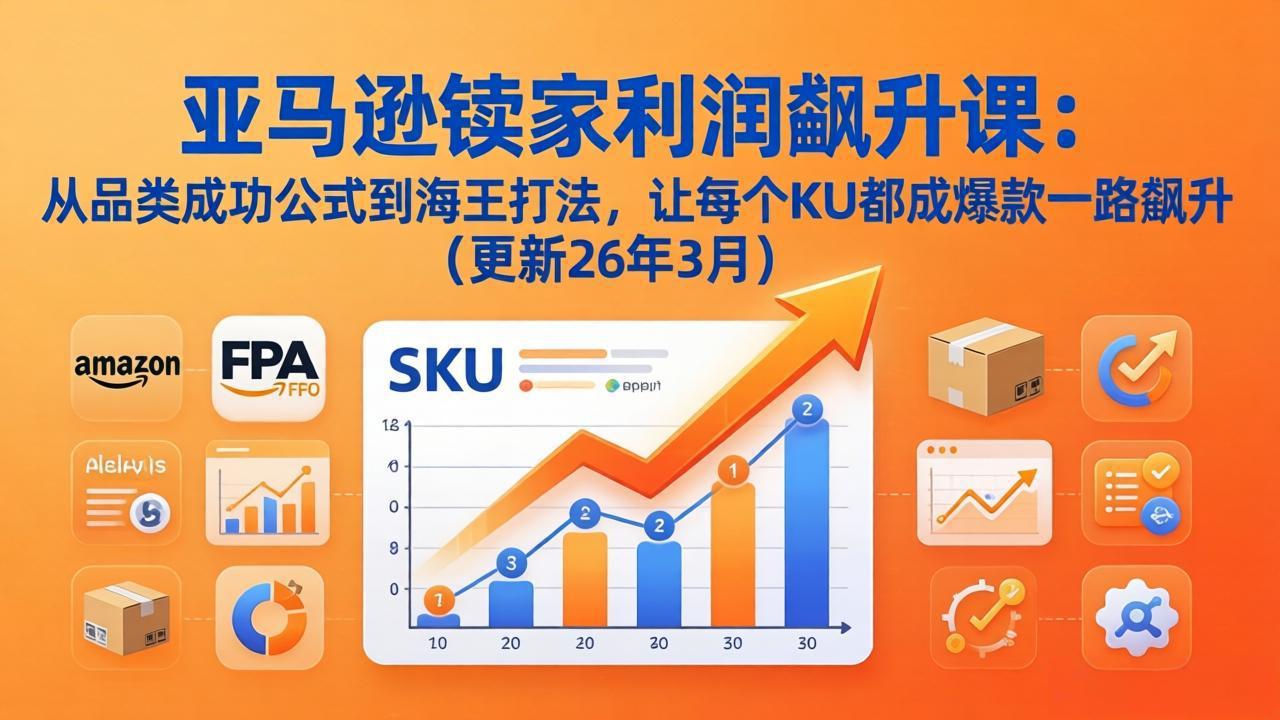 亚马逊卖家利润飙升课:从品类成功公式到海王打法,让每个SKU都成爆款一路飙升(更新26年3月-迦哆网创社