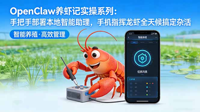 OpenClaw养虾记实操系列-更新：手把手部署本地智能助理，手机指挥龙虾全天候搞定杂活-迦哆网创社
