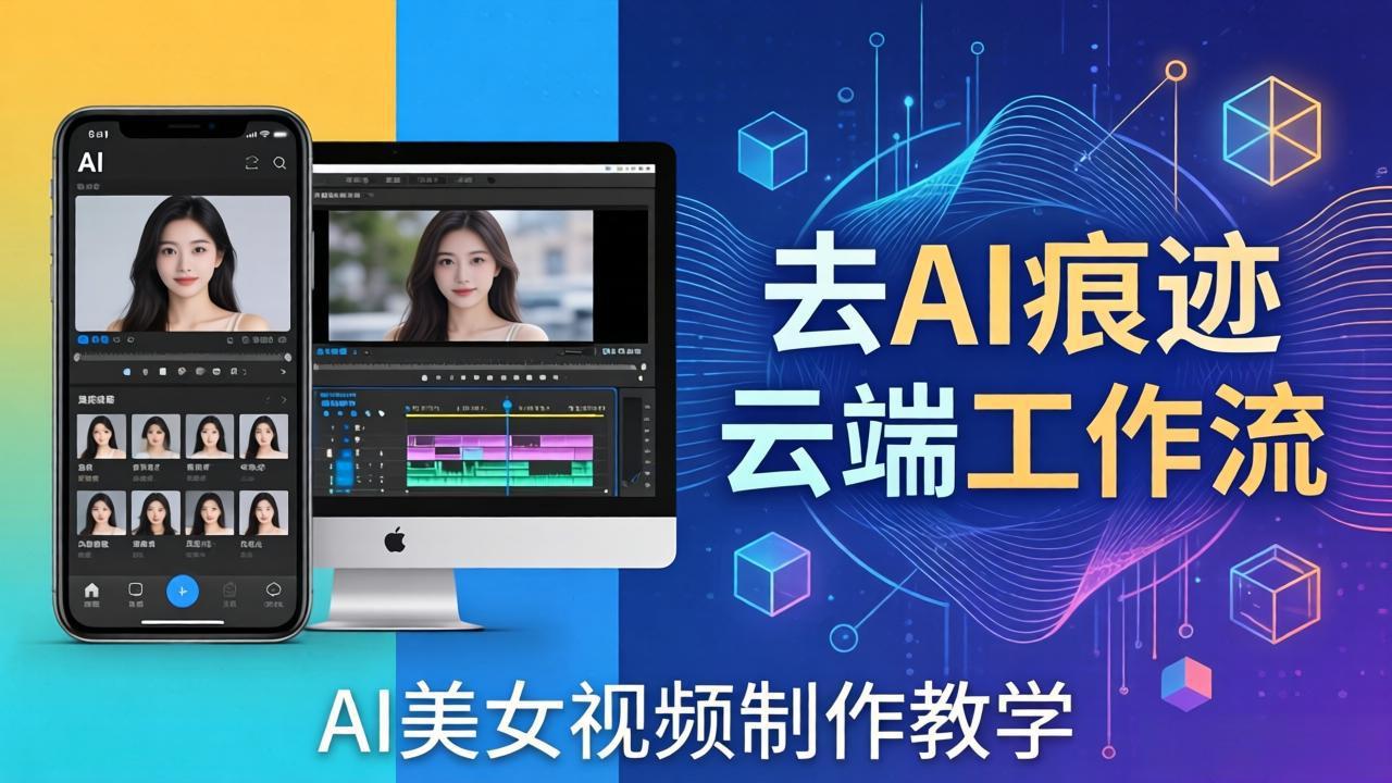 AI美女视频制作教学：去AI痕迹，云端工作流出图，手机电脑均可，不需要配置-迦哆网创社