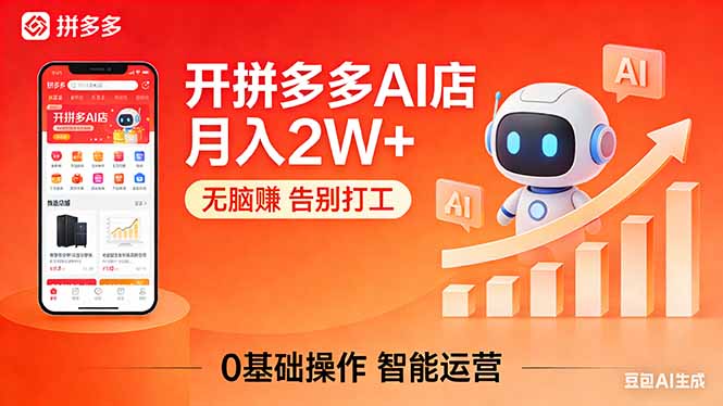 开一家拼多多AI店，月入2W+，无脑赚，告别打工，附SOP手册-迦哆网创社