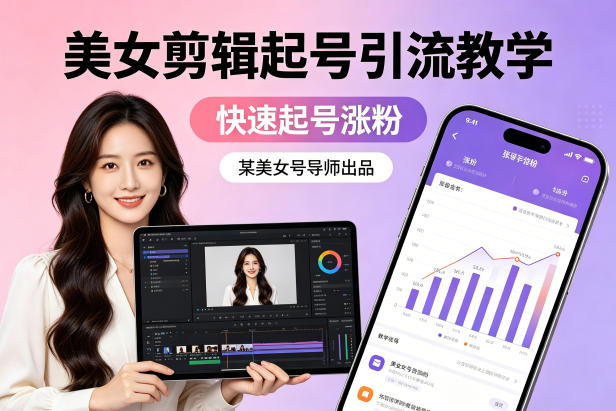 某美女号导师出品：美女剪辑起号引流教学，快速起号涨粉-迦哆网创社