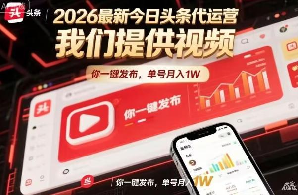 今日头条躺賺模式，你9我1，操作简单，一键发布，单机日入数百，长期合作【揭秘】-迦哆网创社
