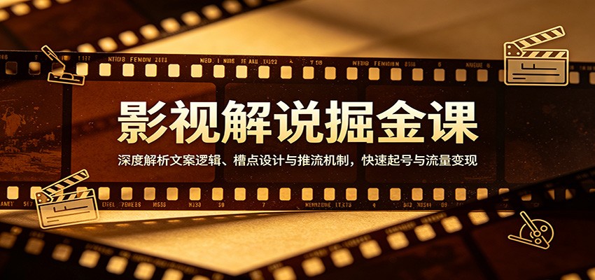 影视解说掘金课：深度解析文案逻辑、槽点设计与推流机制，快速起号与流量变现-迦哆网创社