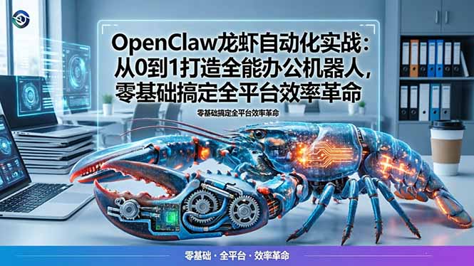 OpenClaw龙虾自动化实战：从0到1打造全能办公机器人，零基础搞定全平台效率革命-迦哆网创社