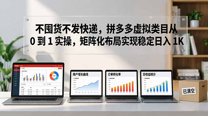 不囤货不发快递，拼多多虚拟类目从 0 到 1 实操，矩阵化布局实现稳定日入 1K-迦哆网创社