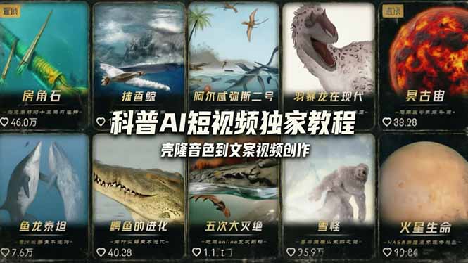 科普造物主AI短视频独家教程：从软件安装、壳隆音色到文案视频创作，零基础快速做爆款-迦哆网创社