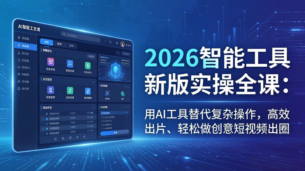 2026智能工具新版实操全课：用AI工具替代复杂操作，高效出片、轻松做创意短视频出圈-迦哆网创社