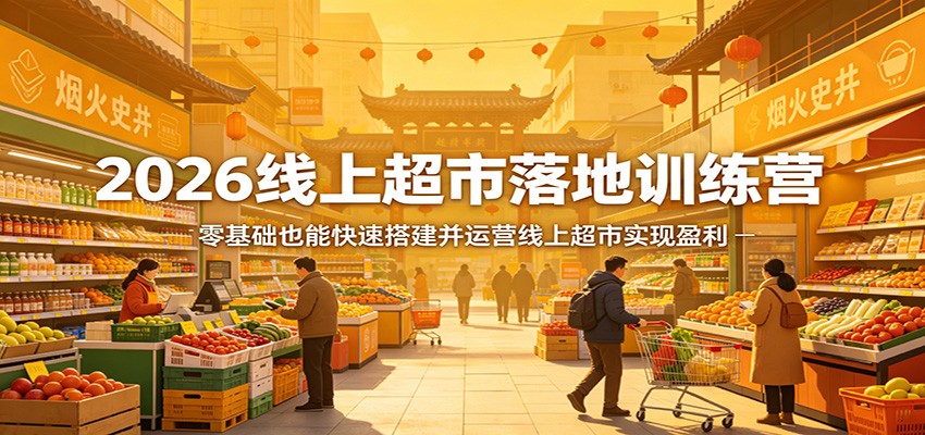 2026线上超市落地训练营，零基础也能快速搭建并运营线上超市实现盈利-迦哆网创社