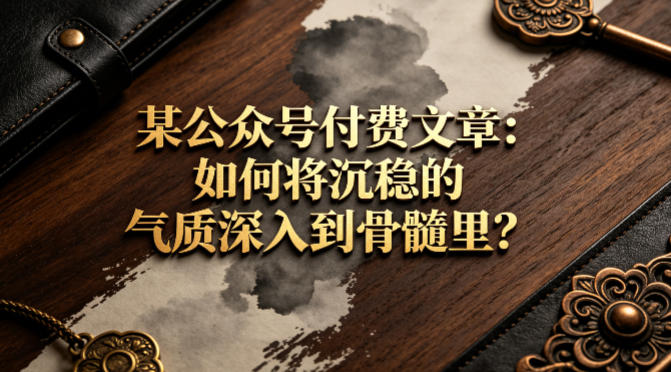 某公众号付费文章：如何将沉稳的气质深入到骨髓里？-迦哆网创社