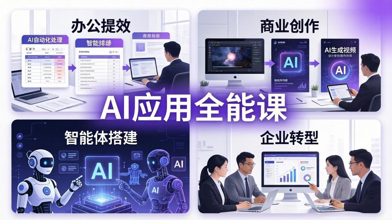 AIGC 应用师全能课-更新：办公提效、商业创作、智能体搭建、企业转型，一站式学会AI应用-迦哆网创社
