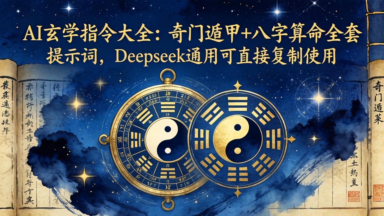 AI玄学指令大全：奇门遁甲+八字算命全套提示词，Deepseek通用可直接复制使用-迦哆网创社