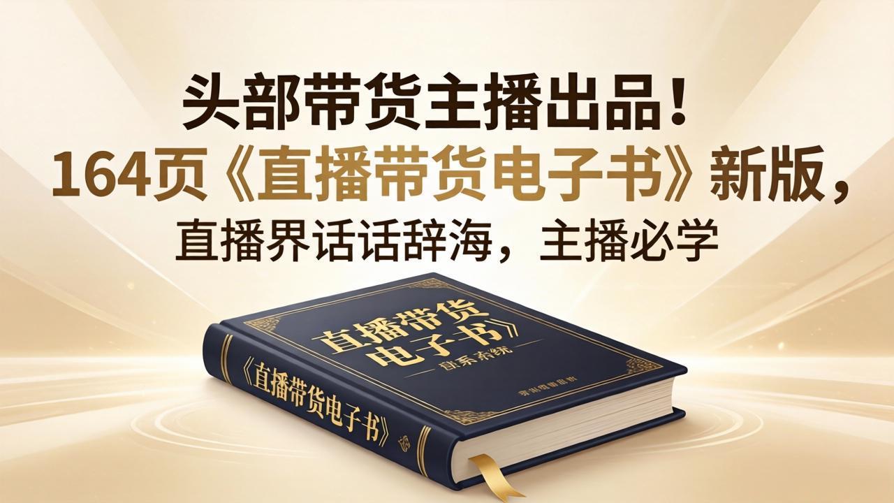 头部带货主播出品！164页《直播带货电子书》新版，直播界话术辞海，主播必学-迦哆网创社