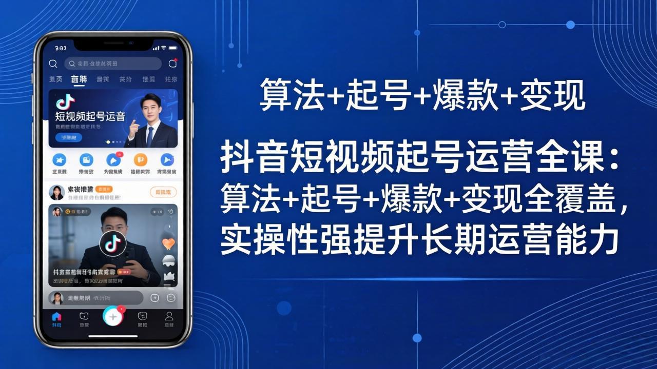 抖音短视频起号运营全课：算法+起号+爆款+变现全覆盖，实操性强提升长期运营能力-迦哆网创社