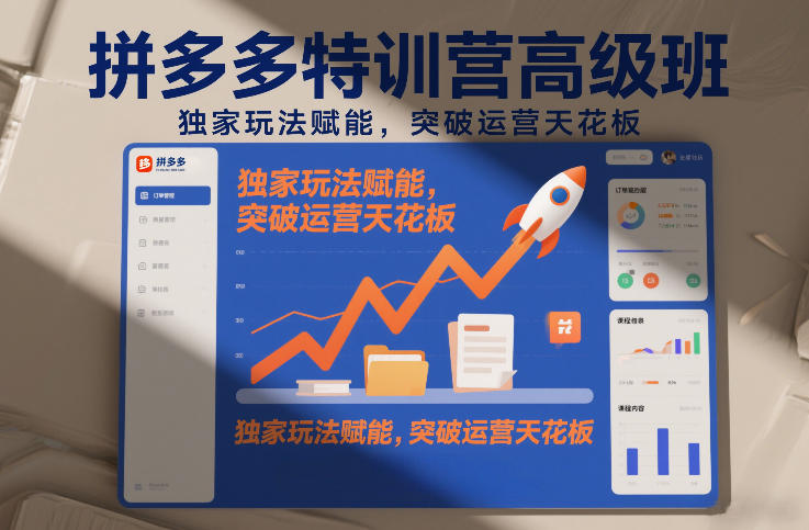 拼多多特训营高阶班，独家玩法赋能，突破运营天花板(更新26年4月18日)-迦哆网创社