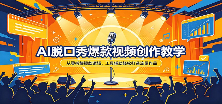 AI脱口秀爆款视频创作教学：从零拆解爆款逻辑，工具辅助轻松打造流量作品-迦哆网创社