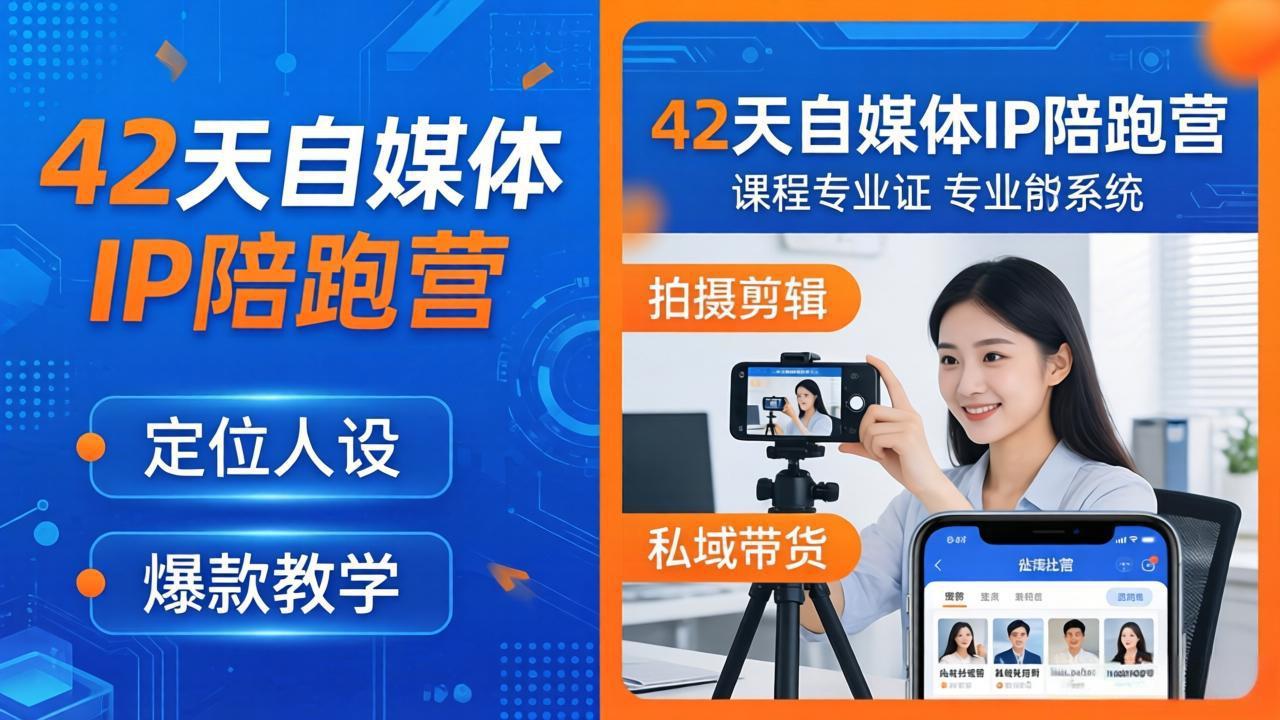 42天自媒体IP陪跑营-26年4月19更新：定位人设爆款全教学，拍摄剪辑私域带货一站式落地-迦哆网创社