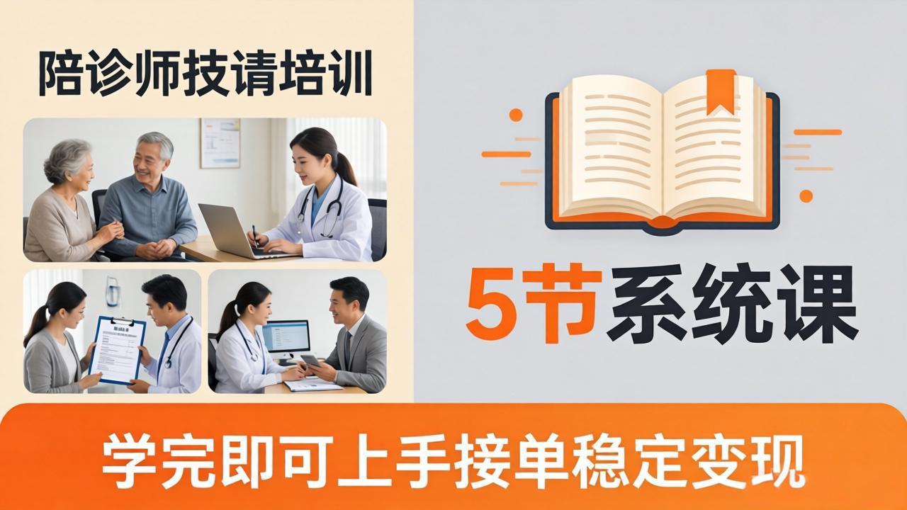 想做陪诊师不知从何下手？5节系统课教你掌握核心技能，学完即可上手接单稳定变现-迦哆网创社