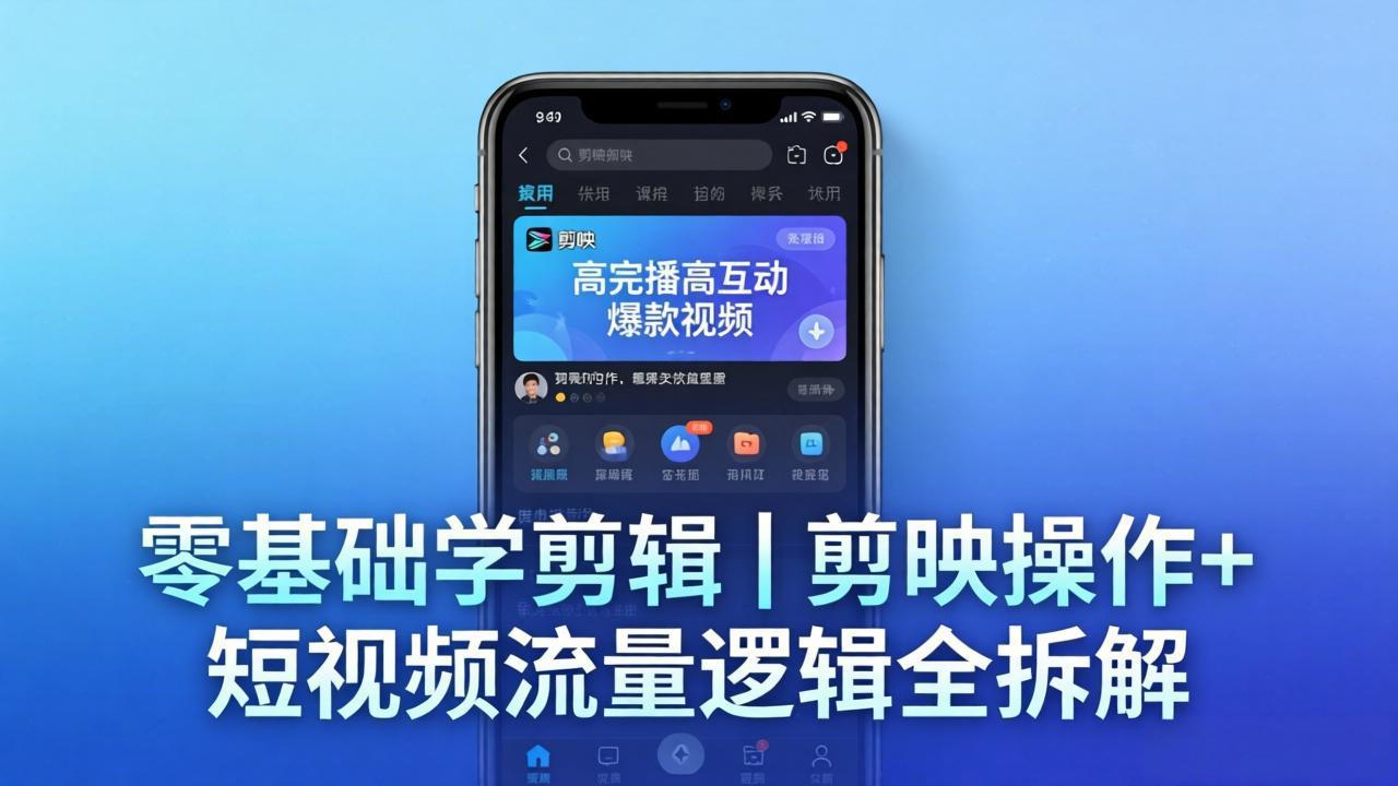 【零基础学剪辑】剪映操作+短视频流量逻辑全拆解｜手把手教你剪出高完播高互动爆款视频-迦哆网创社