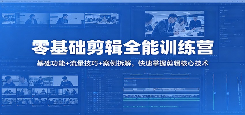 零基础剪辑全能训练营：基础功能+流量技巧+案例拆解，快速掌握剪辑核心技术-迦哆网创社