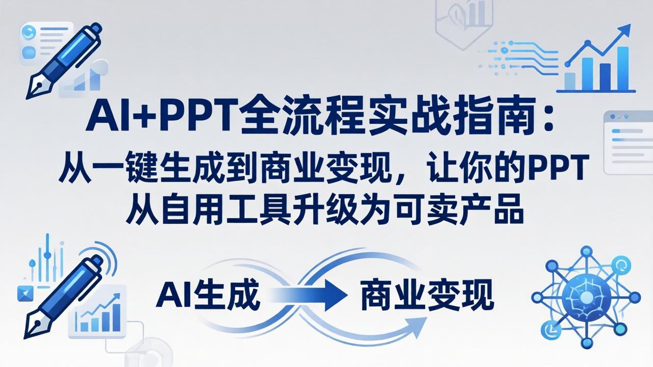 AI+PPT全流程实战指南-更新4月21：从一键生成到商业变现，让你的PPT从自用工具升级为可卖产品-迦哆网创社