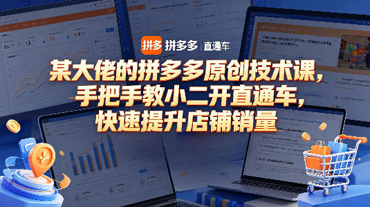 某大佬的拼多多原创技术课，手把手教小二开直通车，快速提升店铺销量-迦哆网创社