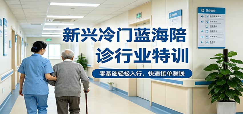 新兴冷门蓝海陪诊行业特训，零基础轻松入行，快速接单赚钱-迦哆网创社
