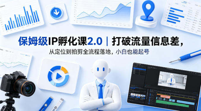保姆级IP孵化课2.0｜打破流量信息差，从定位到拍剪全流程落地，小白也能起号-迦哆网创社