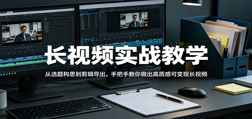 长视频实战教学，从选题构思到剪辑导出，手把手教你做出高质感可变现长视频-迦哆网创社