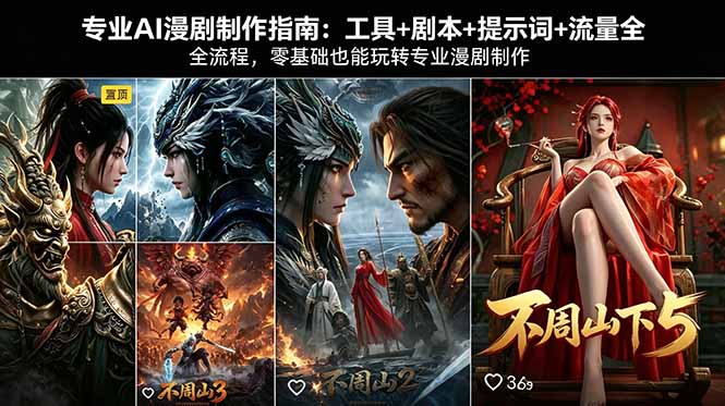 专业AI漫剧制作指南：工具+剧本+提示词+流量全流程，零基础也能玩转专业漫剧制作-迦哆网创社