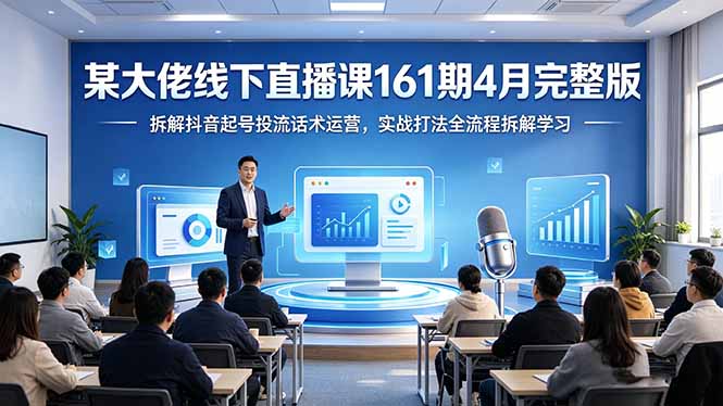 某大佬线下直播课161期4月完整版，拆解抖音起号投流话术运营，实战打法全流程拆解学习-迦哆网创社