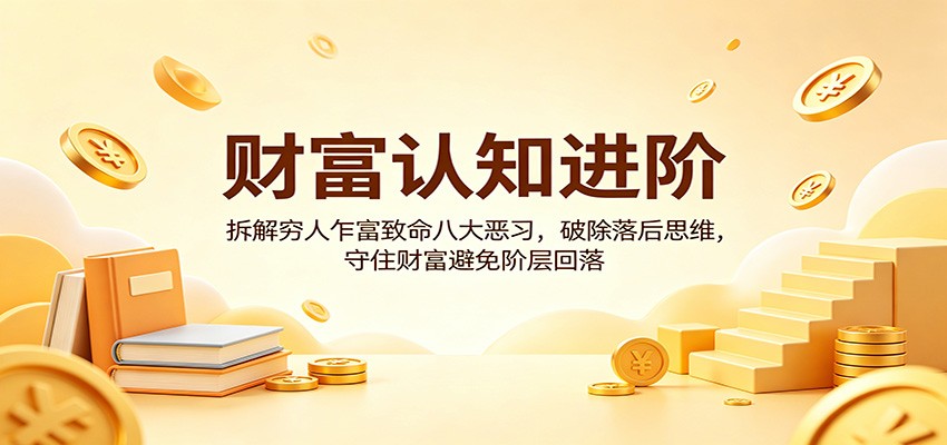 财富认知进阶：拆解穷人乍富致命八大恶习，破除落后思维，守住财富避免阶层回落-迦哆网创社