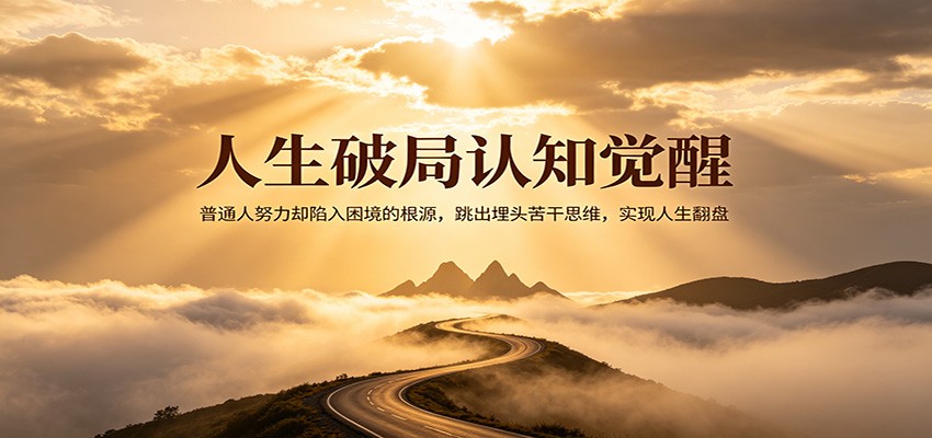 人生破局认知觉醒，普通人努力却陷入困境的根源，跳出埋头苦干思维，实现人生翻盘-迦哆网创社