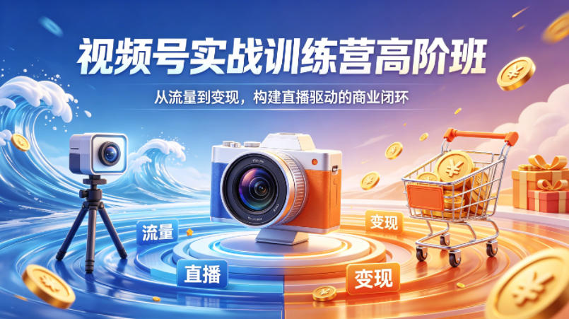 视频号实战训练营高阶班，从流量到变现，构建直播驱动的商业闭环(26年4月)-迦哆网创社