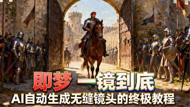 即梦AI一镜到底终极教程，智能补帧+运镜技巧，AI自动生成无缝丝滑长镜头高效出片-迦哆网创社