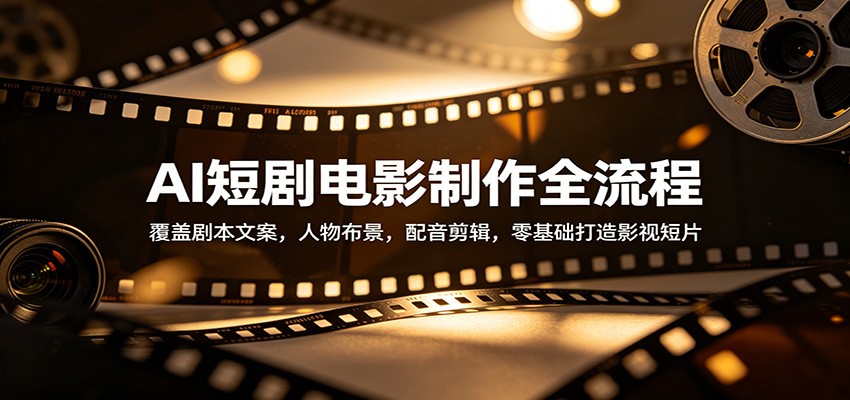 AI短剧电影制作全流程：覆盖剧本文案，人物布景，配音剪辑，零基础打造影视短片-迦哆网创社