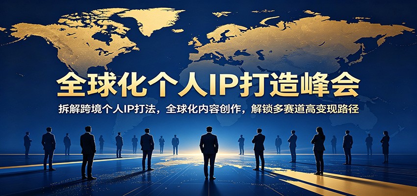 全球化个人IP打造峰会：拆解跨境个人IP打法，全球化内容创作，解锁多赛道高变现路径-迦哆网创社