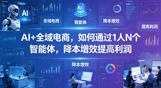 AI+全域电商，如何通过1人N个智能体，降本增效提高利润-迦哆网创社