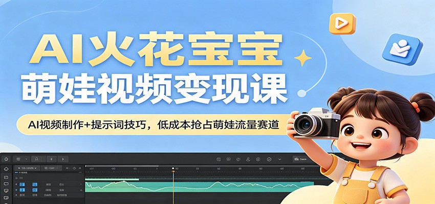 AI火花宝宝萌娃视频变现课：AI视频制作+提示词技巧，低成本抢占萌娃流量赛道-迦哆网创社