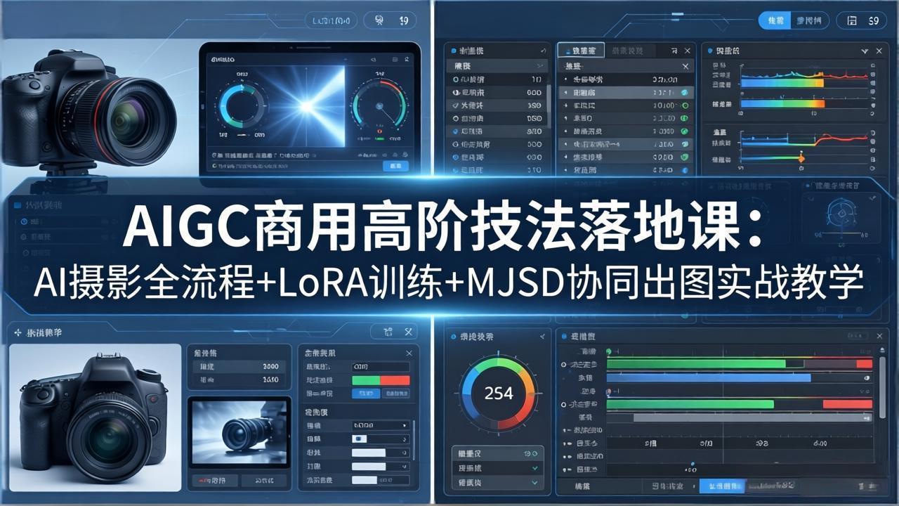 AIGC商用高阶技法落地课：AI摄影全流程+LoRA训练+MJSD协同出图实战教学-迦哆网创社