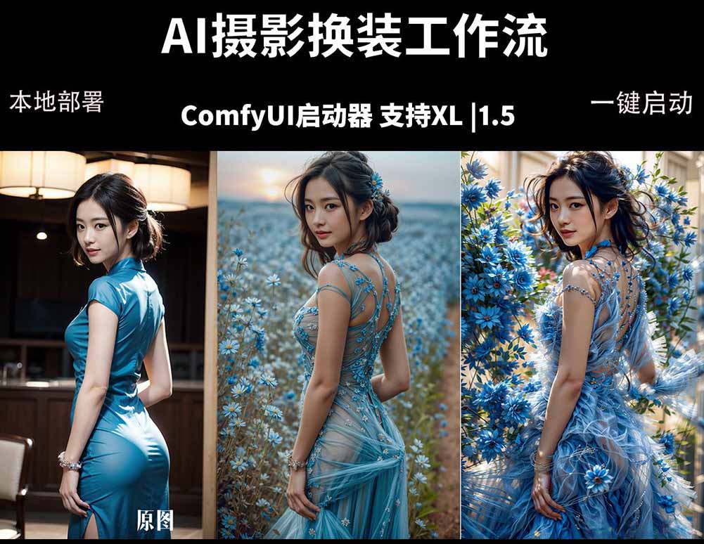 ComfyUI人像写真摄影工作流：本地一键部署，换装换场景换脸全搞定，影楼效率翻倍-迦哆网创社