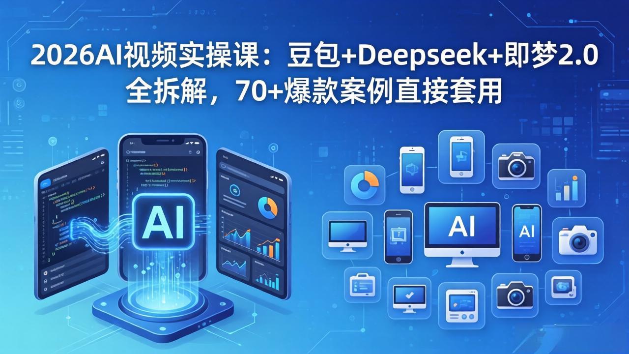 2026AI视频实操课：豆包+Deepseek+即梦2.0全拆解，70+爆款案例直接套用-迦哆网创社