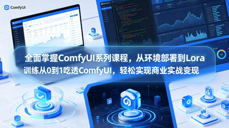 全面掌握ComfyUI系列课程，从环境部署到Lora训练从0到1吃透ComfyUI，轻松实现商业实战变现-迦哆网创社