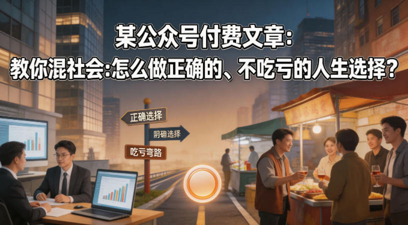 某公众号付费文章：教你混社会：怎么做正确的、不吃亏的人生选择？-迦哆网创社