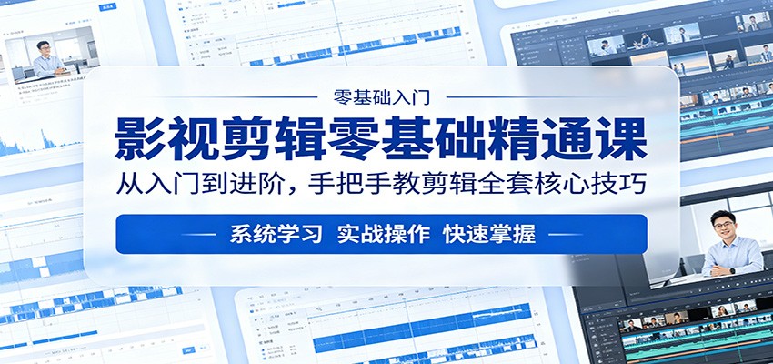 影视剪辑零基础精通课：从入门到进阶，手把手教剪辑全套核心技巧-迦哆网创社