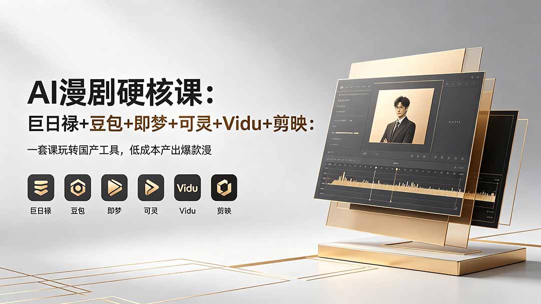 AI漫剧硬核课：巨日禄+豆包+即梦+可灵+Vidu+剪映：一套课玩转国产工具，低成本产出爆款漫剧-迦哆网创社